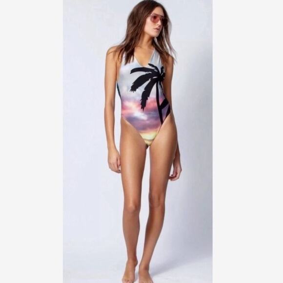 Zadig & Voltaire Malliot Palm Tree Swimsuit. - Picture 1 of 12